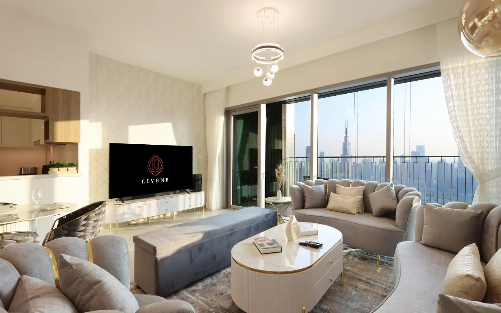 Livbnb - Elegant 3+1 W/ Burj View, Near Dubai Mall Förenade Arabemiraten